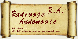 Radivoje Andonović vizit kartica